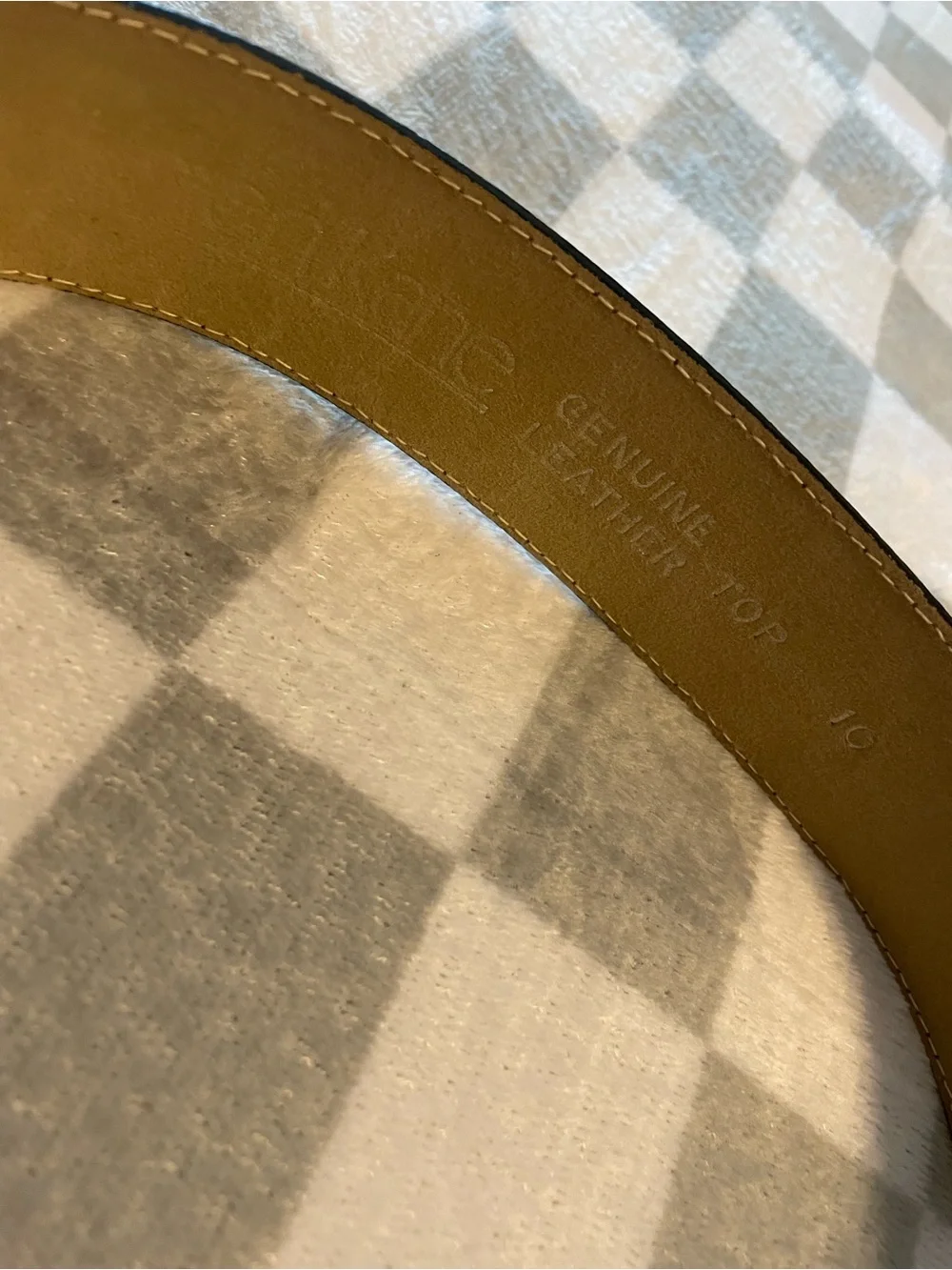 Tan Embossed Leather Statement Belt with Matching Buckle